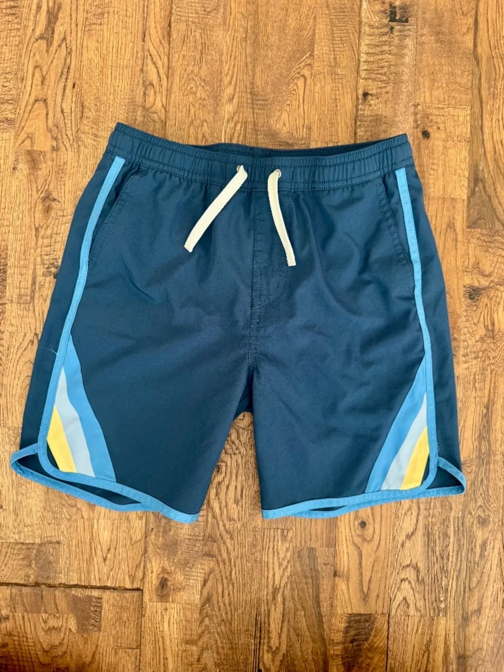 Fair Harbor Kids Anchor Swim Trunks Surf Striped Built‎ In Brief Liner Size L J